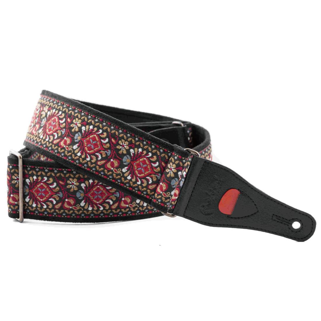 RightOn! STRAPS (ライトオン ストラップス) ギターストラップ 幅 6cm、長さ 90~150cm WOODSTOCK II RED