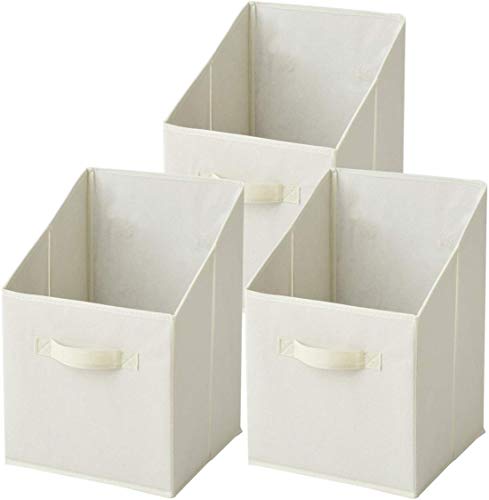 山善(YAMAZEN) 収納ボックス 幅25×奥行25×高さ38cm 縦型 カラーボックス対応 完成品 アイボリー 3個組 ..