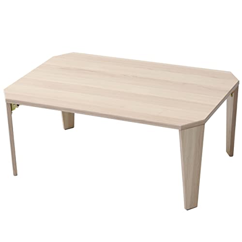 山善(YAMAZEN) ローテーブル 折りたたみ 幅75×奥行50×高さ32cm 水分・熱に強い天板 傷防止フェルト付き テーブル 折れ 送料無料