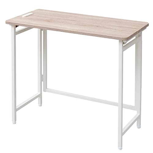 山善(YAMAZEN) デスク 折りたたみ コンセント付き 完成品 幅80×奥行40×高さ70cm コンパクト 傷・汚れ・水分・熱に強い 送料無料