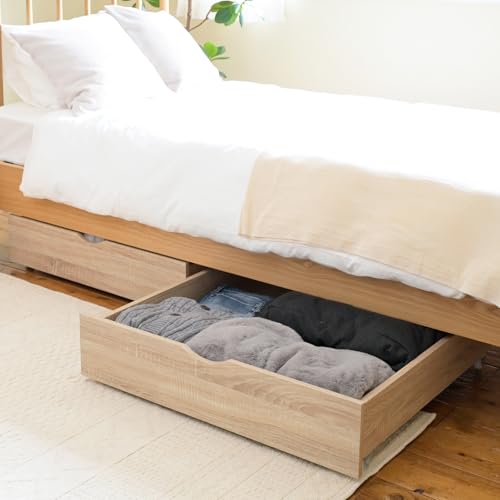 山善(YAMAZEN) ベッド下収納 引き出し 収納 【2個セット】 ロータイプ 収納ボックス キャスター付き 収納ケース 幅76.5× 送料無料