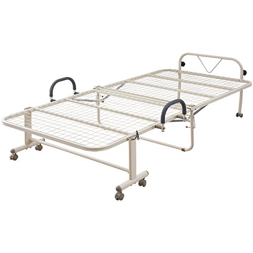 山善(YAMAZEN) ベッド シングル メッシュ ハイタイプ 折りたたみ アイボリー 幅105×奥行208×高さ55.5cm..