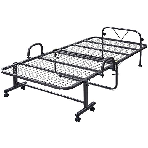 山善(YAMAZEN) ベッド シングル メッシュ ハイタイプ 折りたたみ ダークブラウン 幅105×奥行208×高さ55..