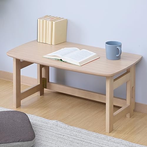 山善(YAMAZEN) テーブル ローテーブル 折り畳み 天然木 完成品 幅70×奥行41×高さ35cm 一人暮らし キウイ SPD-7 送料無料