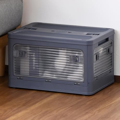 山善(YAMAZEN) 収納ボックス Sサイズ 積み重ね可 折りたたみ 全方向から取り出せる 収納ケース キャスター付 コンテナ ボック 送料無料