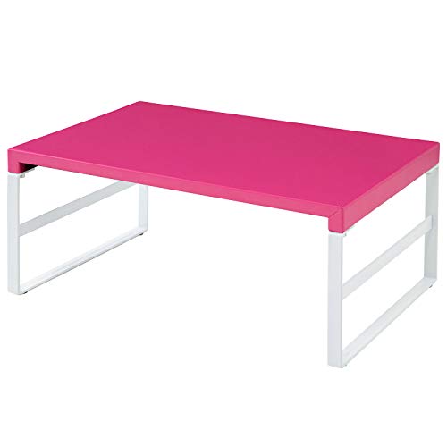 リヒトラブ パソコン台 モニター台 机上台 赤 幅39×奥行25×高さ16cm ハイ 耐荷重15kg A7331-3 送料無料