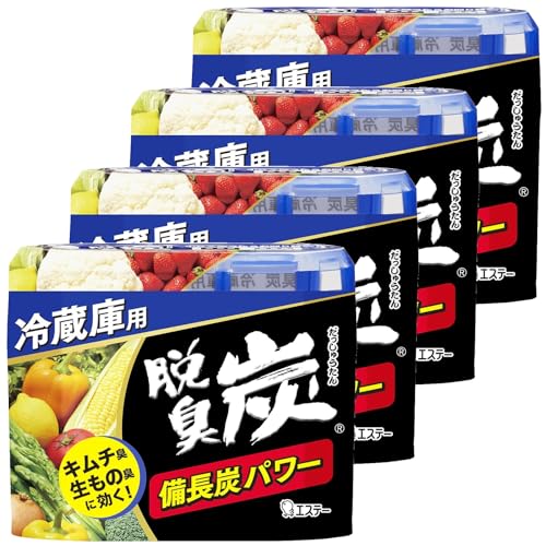 脱臭炭 [まとめ買い] 冷蔵庫用 脱臭剤 140g×4個 備長炭パワー (キムチ臭 ニンニク臭 生もの臭に) 冷蔵..
