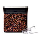 OXO 保存容器 密閉 1.4L ステンレス コーヒー&ティー ポップコンテナ UVカット レクタングル ショート スクープ付き 送料無料