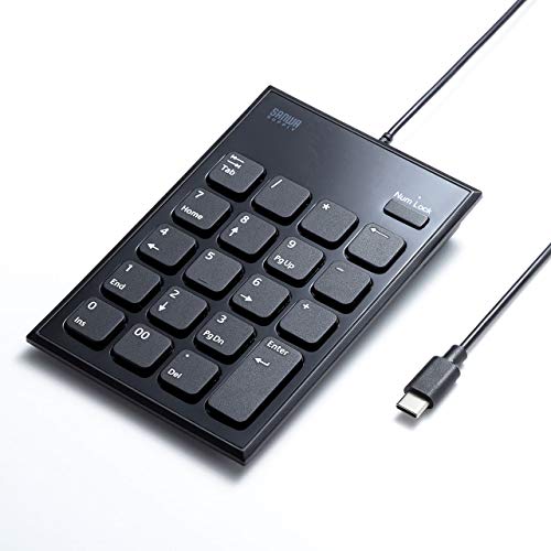 サンワサプライ 有線テンキー USB Type-C接続 静音キー パンタグラフ ブラック NT-23CBK 送料無料