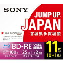 ソニー 日本製 ブルーレイディスク BD-RE 25GB (1枚あたり地デジ約3時間) 繰り返し録画用 11枚入り 2倍速ダビング対応 ケース付属 11BNE1VSPS2(2)