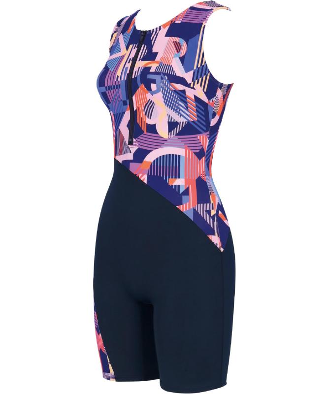 Rakuten - Wacoal Swim Wear （ワコール スイムウェア) 水着オールインワン 3.5分丈 体型カバー部位【せなか】 フィットネス Qサイズまで対応 大きいサイズ SWR460レディース