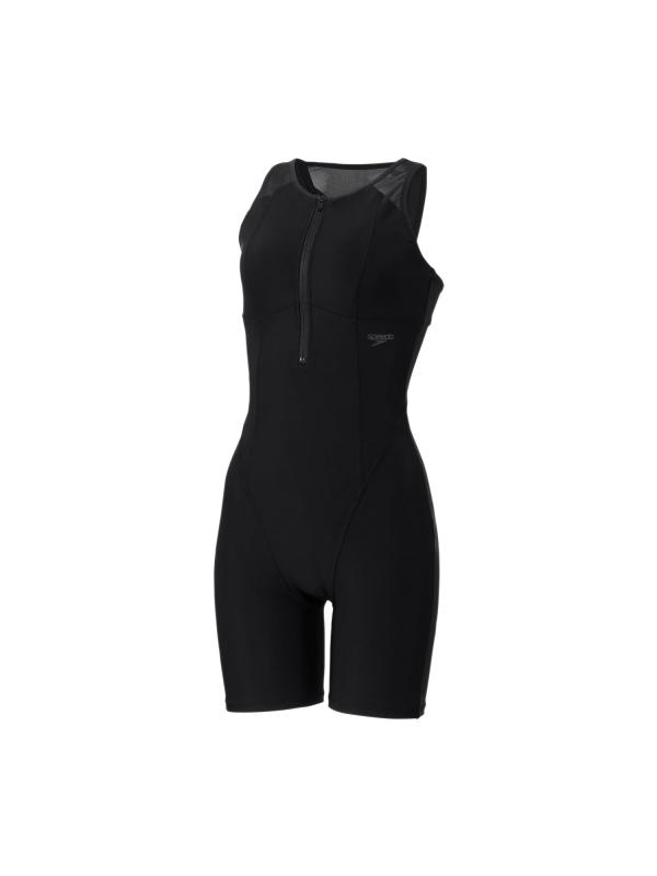  フィットネス用 レディース Build Up Kneeskin ビルドアップニースキン ニースキン／オールインワン水着 SFW12562 ハーフジップ ストレッチ 3分丈