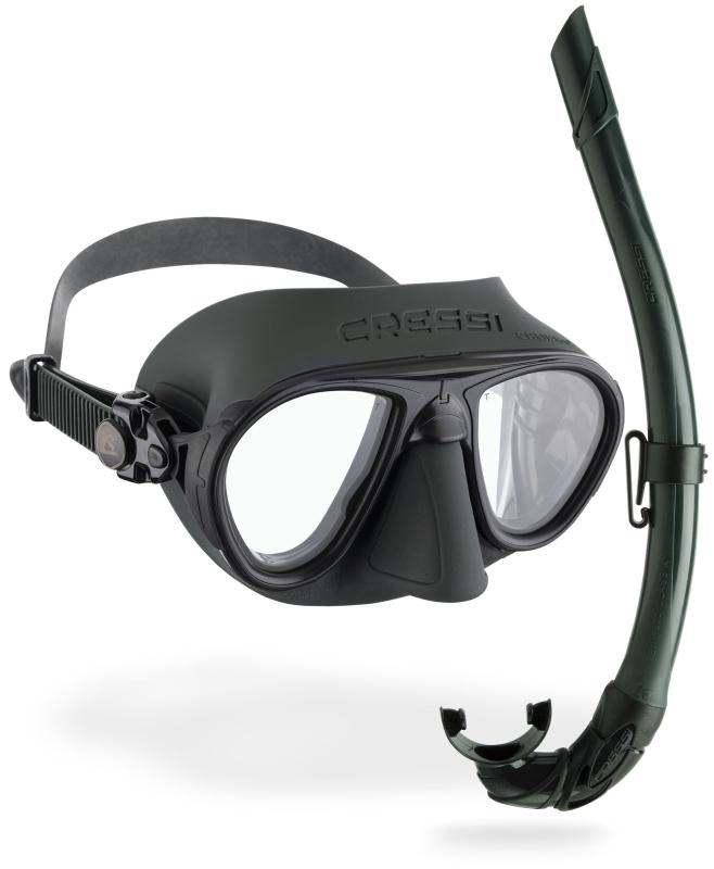 CRESSI ダイビング マスク ＆ シュノーケル セット  内容積小さめマスク ＆ フレキシブルシュノーケル 