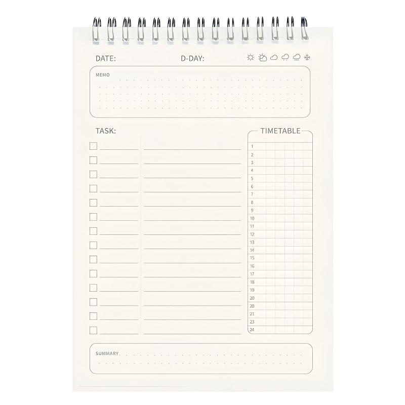 Chicer タスク管理 ノート todoリスト 手帳 勉強計画 デイリープランナー A5 上開き daily planner