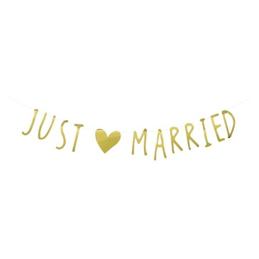 【送料無料】手書き風 JUST MARRIED 飾り ガーランド ウェディング 飾り付け 祝い パーティーグッズ ナチュラル ボタニカル ウェディング 結婚式 記念日