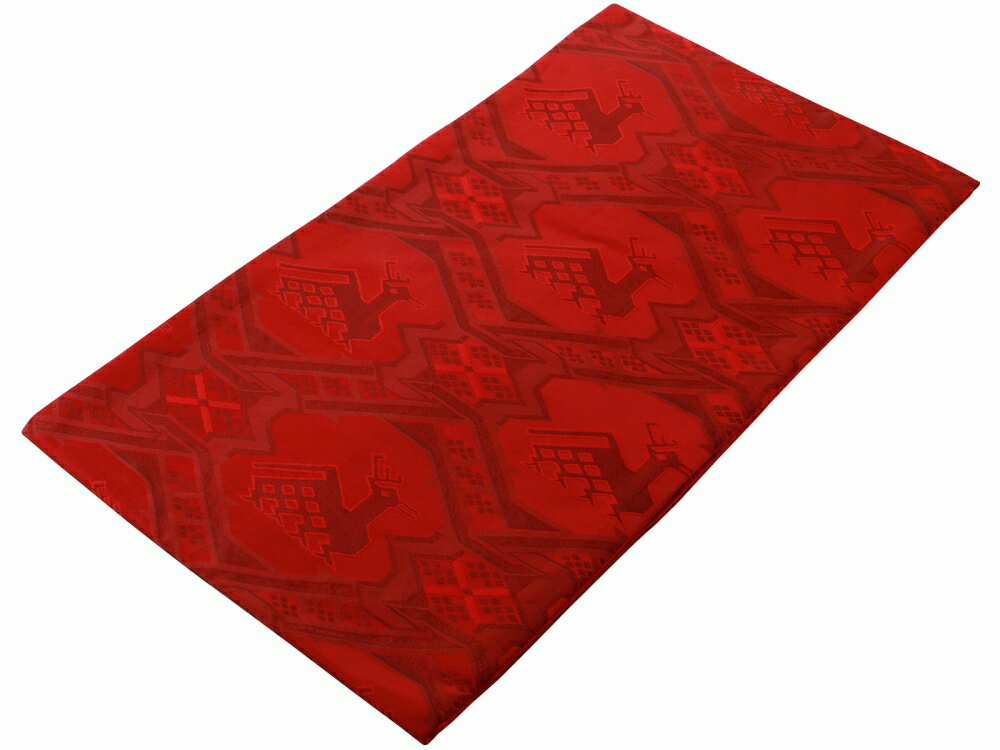 お洒落 お仕立て上がり 正絹 西陣織 証紙付き 名古屋帯 六通柄 エンジ系 nk-313-21【cp】