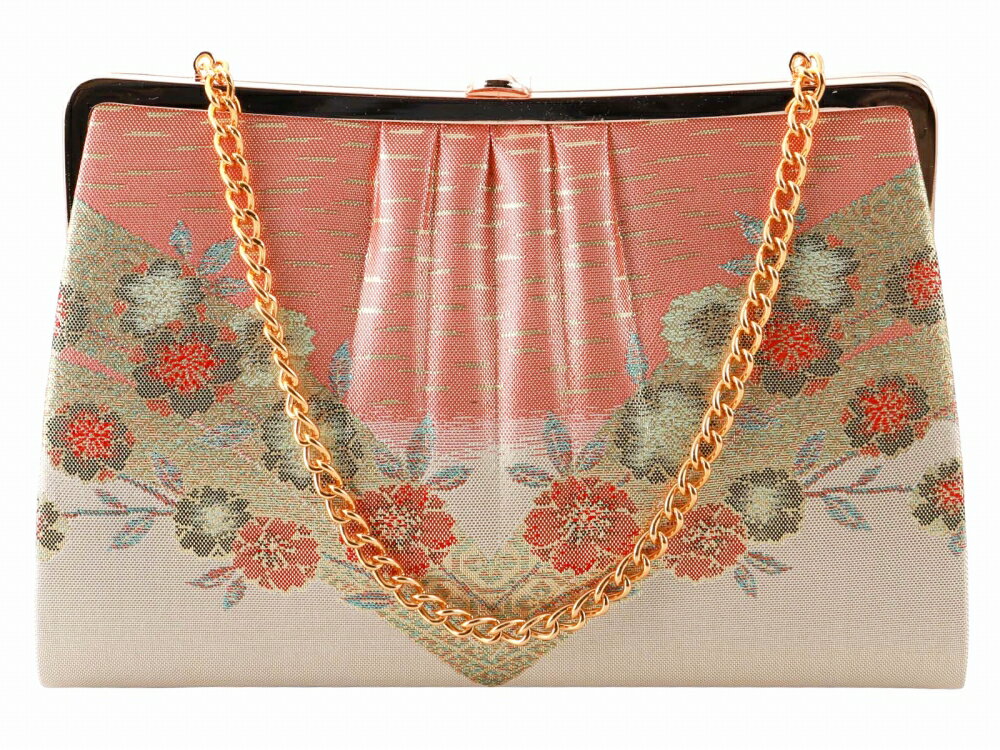 佐賀錦 礼装用 きものバッグ かかえバッグ 和装バッグ ハンドバッグ オレンジ bb-280-259