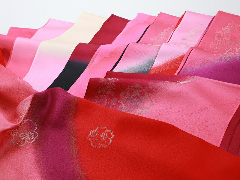 振袖用 正絹 ぼかし 金刺繍入り 帯揚げ 単品 全15タイプ ah-261