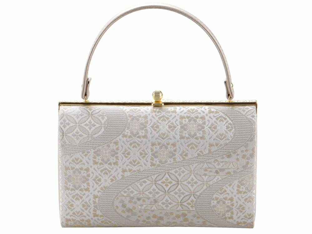 訳あり 礼装用 帯地 きものバッグ 和装バッグ ハンドバッグ ゴールド bb-280-171