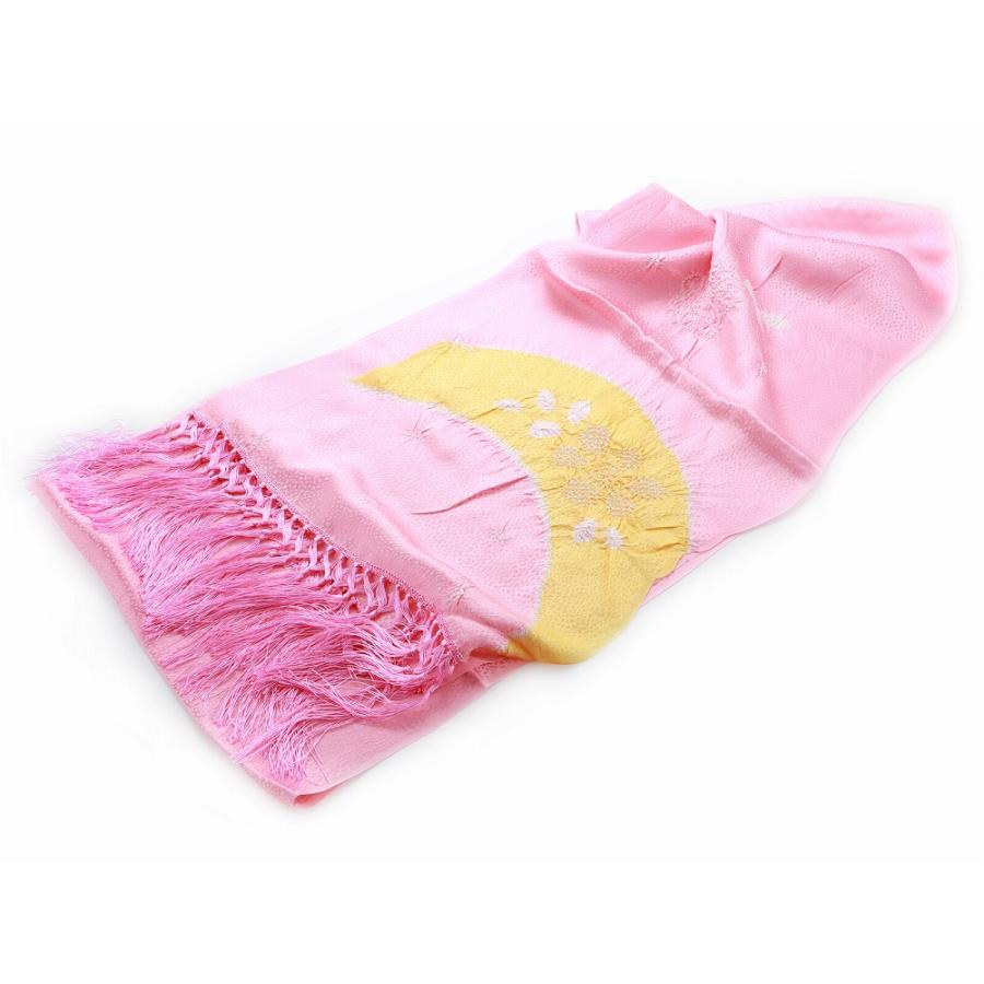 訳アリ 七五三 女の子 正絹 絞り 志古貴 しごき 雲取り ピンク sg-139【cp】