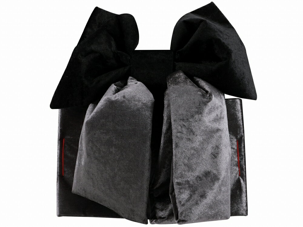 七五三 七歳用 結び帯 大寸 単品 新品 黒・グレー ベルベット調 da-251-3【cp】