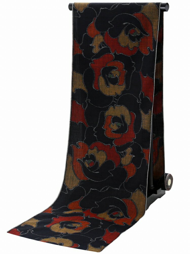 手織 小千谷織物 正絹 羽尺 手織工芸品 紬 羽織 反物 濃紺系 tu-42