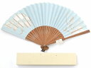 箱入り 切絵 扇子 竹製 日本土産 朝顔 水色 sr-105-1