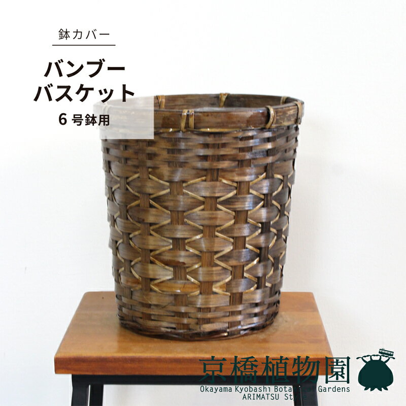 【30日はP5倍！】【鉢カバー】バンブーバスケット（6号鉢対応）【ブラウン】【鉢カバー/竹製/アジアン/茶色/観葉植物】