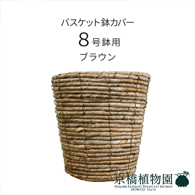 バスケット鉢カバー8号鉢用 / バナナリーフ製【ブラウン】【鉢カバー/ミドルサイズ/床置き/御祝/開店祝..
