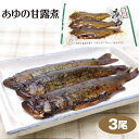 商品名あゆ甘露煮3尾入　惣菜　愛知県　酒の肴　おつまみ　 のし・包装対応× 名称惣菜（あゆ甘露煮） 原材料名あゆ,砂糖、しょうゆ（小麦含む）、水あめ、調味料（アミノ酸等）、pH調整剤 内容量3尾 製造からの賞味期限180日 温度帯常温 パッケージ サイズ（mm）140×230 パッケージ 形態真空パック 保存方法 直射日光を避け、常温で保存して下さい。 その他開封後は10℃以下で保管し、お早めにお召し上がり下さい。 販売者株式会社はなのき堂愛知県新城市川田字本宮道263番地の1やまめ甘露煮 3尾入はこちら 虹ます甘露煮 3尾入はこちら 鮎一夜干し 4尾入りはこちら