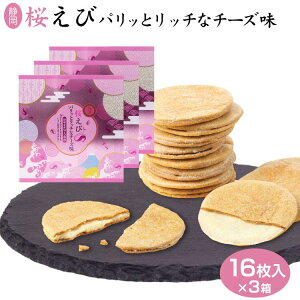 静岡 お土産 桜えびパリッとチーズ 16枚×3箱 えびせん チーズ おつまみ 洋風 女子会 桜えび お菓子 焼き菓子 チーズ わかふじ 桜えびせんべい 煎餅 送料コミコミ