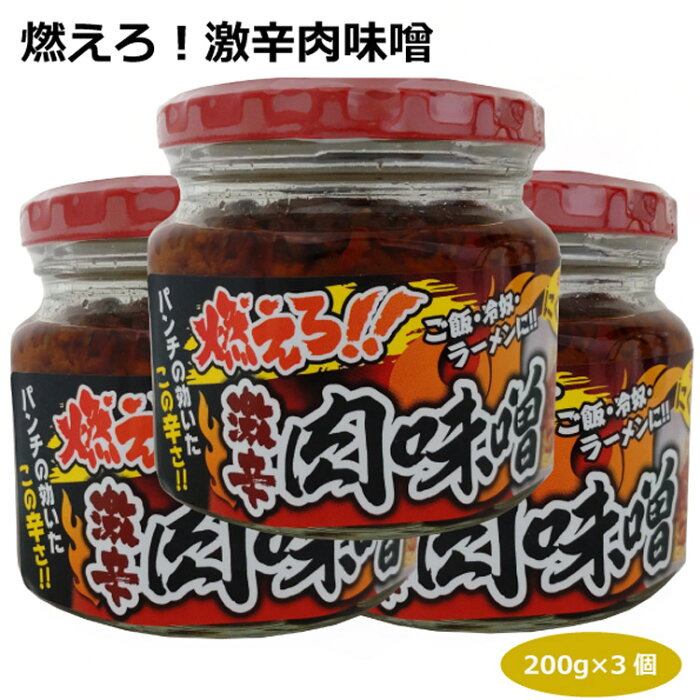 燃えろ！激辛肉味噌200g×3個 愛知土産 はなのき堂 名古屋みやげ 総菜 おかず のっけ飯 ご飯 ラーメン 冷奴 調味料 サラダ もろきゅう チャーハン ちょい足し 辛い 焼きそば