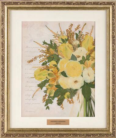 マンハッタンゴールドフレーム(Mサイズ額）ブーケ加工/ブーケ保存/アフターブーケ/ウエディングブーケ/..