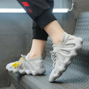 ソールデザインが目を惹くメッシュランニングシューズ 冬 スポーツシューズ 韓国 履き口ゴム カジュアル 華やか オシャレ