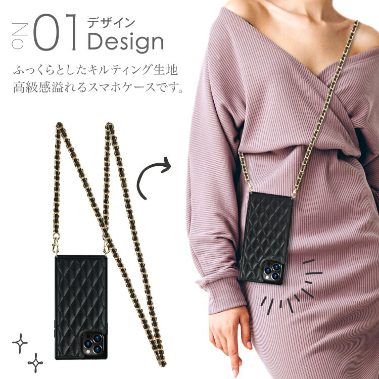 iPhone13 ケース iPhone SE 第3世代 iPhone12 ケース 13 pro mini 12Pro 12ProMax iPhone se 第2世代 iPhone8 iPhone7 スマホケース カバー キルティング ストラップ付き ショルダーストラップ付 ショルダーチェーン 斜め掛け アイフォンケーススマホカバー|スマホ 肩掛け 肩