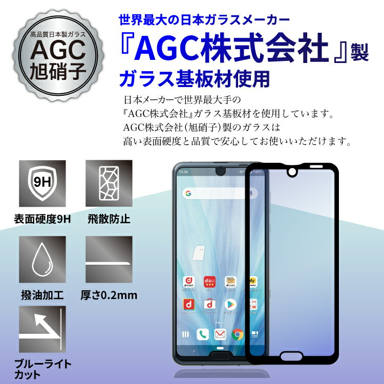 【最大500円OFFクーポン★P10倍】【目に優しい】AQUOS sense4 4lite sense5G sense3Plus sense3 sense3lite sense3 basic R3 R R2Compact 保護フィルム ブルーライトカット ガラスフィルム | フィルム アクオス スマホ r2 スマホフィルム ガラス センス3プラス 画面保護