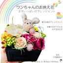 ペット お悔やみ 花 お供え 犬 アレンジメント プードル 仏花 フューネラル カラフル 胡蝶蘭 バラ 造花 トイプードル 仏壇 ギフト 仏 ペット 家族 置物...