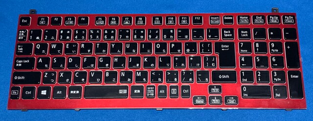 新品 NEC Lavie L PC-LL750HS3ER PC-LL750HS6R等用 クリスタルレッド バックライト付き日本語キーボード(V132902CJ2)