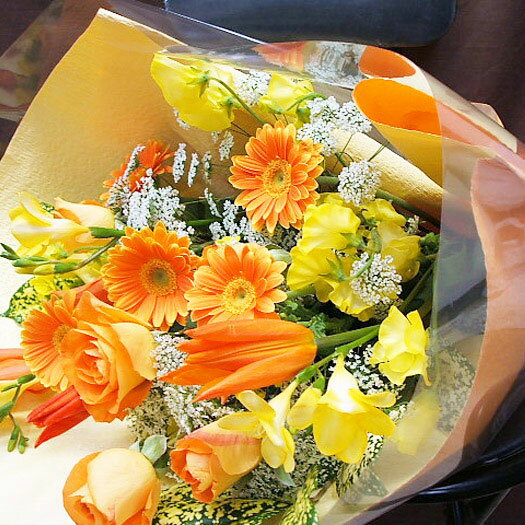誕生日プレゼント 花 花束 ビタミンカラーの花束 誕生日 花