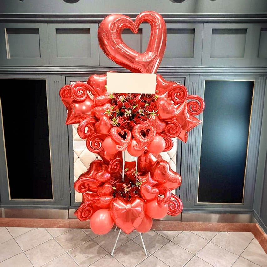【送料無料・手渡しお届け】開店祝い バルーン お祝い 花助が厳選した花屋のお祝いバルーンスタンド花 ..