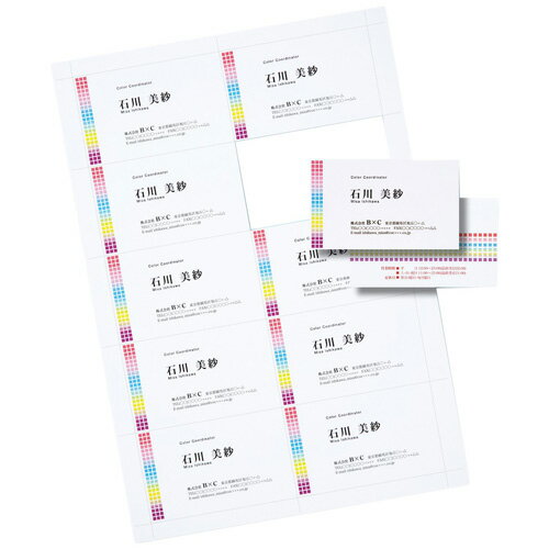 サンワサプライ マルチタイプ名刺カード・標準(A4、10面、20シート200カード入り) JP-MC ...