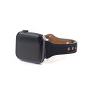 WEARPLANET Slim Line フラット本革バンド for Apple Watch 45/44/42mm Deep Black WP23205AWBK(2)