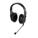 エレコム 無線ヘッドセット/2.4GHzワイヤレス/オーバーヘッド型/マイクアーム付き/USB-Aアダプタ付/両耳/ブラック HS-HPW01BK(2)