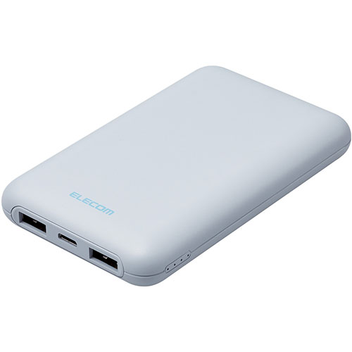 エレコム 薄型コンパクトモバイルバッテリー(10000mAh/PD20W/C×1+A×2) ブルー DE-C44-10000BU エレコム 薄型コンパクトモバイルバッテリー(10000mAh/PD20W/C×1+A×2) ブルー DE-C44-10000BU