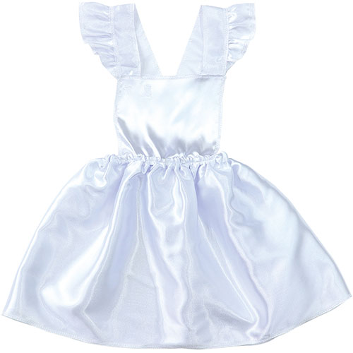 【5個セット】 ARTEC ソフトサテンサロペットスカート ホワイト ATC18277X5