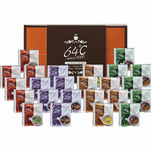 64℃ スープギフト コーンスープ(17g)・中華わかめスープ(3g)・洋風オニオンスープ(7g)・欧風野菜スープ(10g)×各6 B9100055
