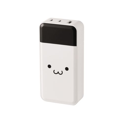 エレコム 残量が見える高出力モバイルバッテリー(10000mAh/30W) しろちゃん(ホワイト×ブラック) DE-C51L-10000WF エレコム 残量が見える高出力モバイルバッテリー(10000mAh/30W) しろちゃん(ホワイト×ブラック) DE-C51L-10000WF