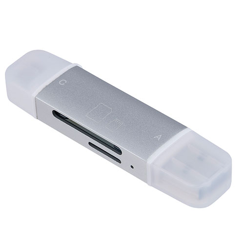 ナカバヤシ USB3.2Gen1 Type-C&Aアルミカードリーダーライター シルバー CRW-DC3SD92SL