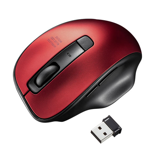 Rakuten - サンワサプライ ワイヤレスブルーLEDマウス レッド MA-WBL134R