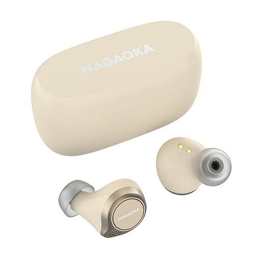 NAGAOKA Bluetooth5.0対応 オートペアリング機能搭載 長時間連続再生完全ワイヤレスイヤホン アイボリー BT824IV